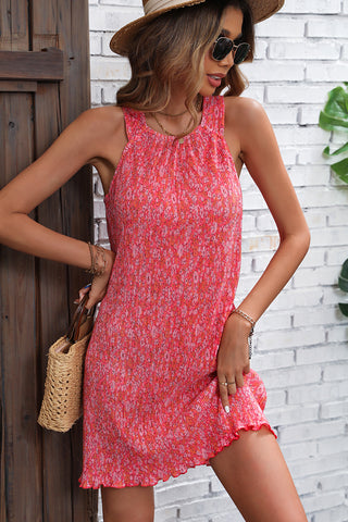 Fashion Floral Print Sleeveless Mini Dress